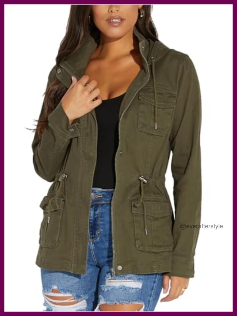 Women's Long Sleeve Zip Up Bomber Jacket Casual Outwear